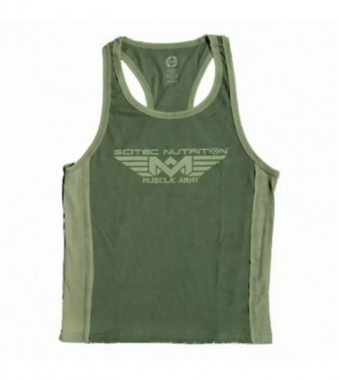 DEBARDEUR SCITEC-MUSCLE ARMY VERT MILITAIRE