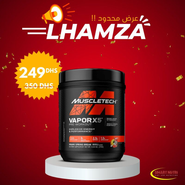 Vapor X5 Pre-Workout - 272G - Muscletech - Promo L'Hamza